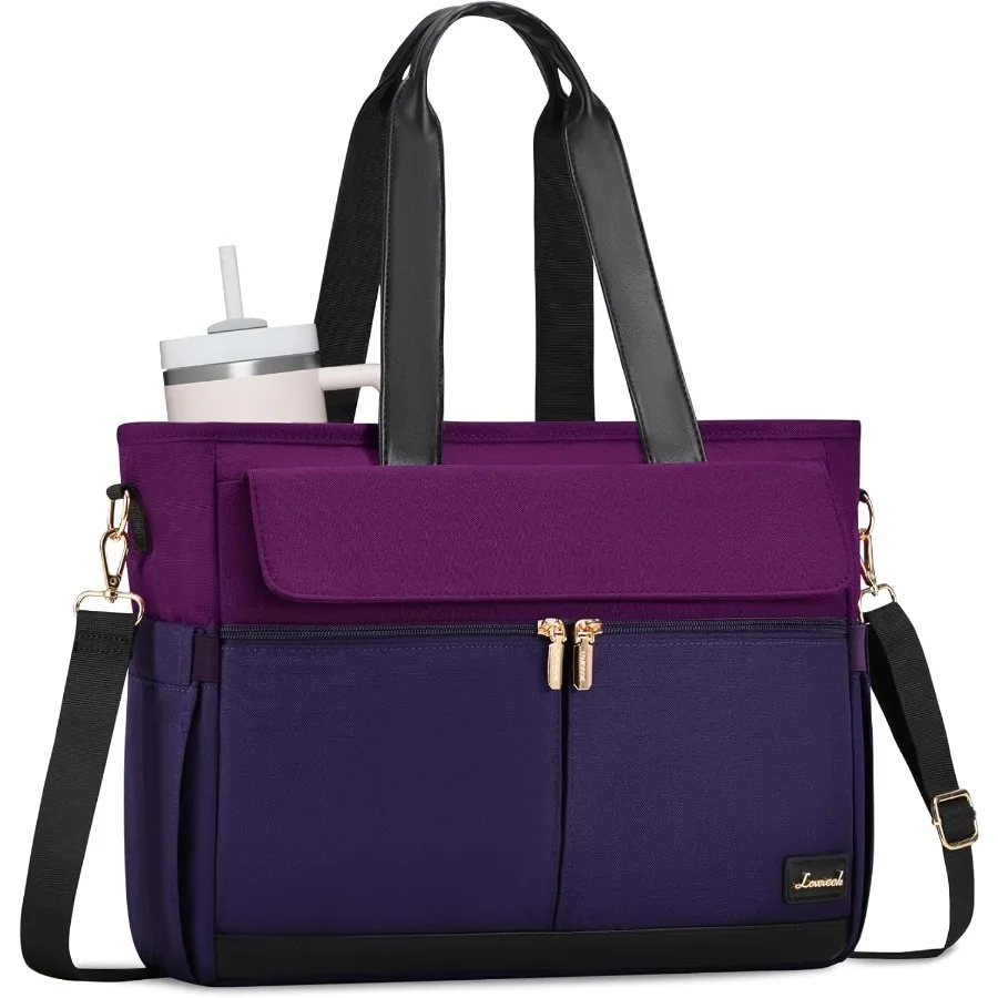 

Водостойкая холщовая сумка большой емкости для женщин с несколькими карманами, идеально подходит для офисных путешествий и ежедневного использования. Подходит для 15,6