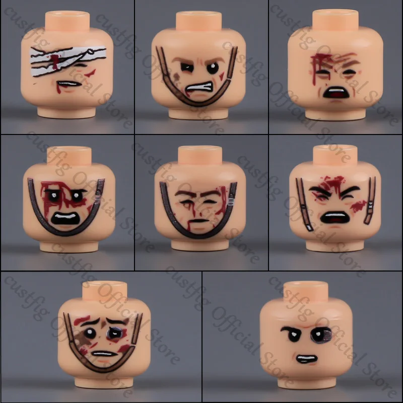 City Halloween Joker Zombie Bandit Orc Figure Facial Expression Building Block Terror Film Special Force Soldier Bricks Kids Toy