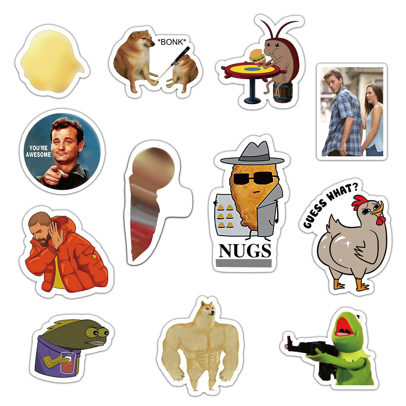 

Funny Meme Fridge Magnets (12 Pcs) Funny PVC Metal Magnetic Sticker, Flexible Reusable Decorations for Office Cabinets Fridge Lo