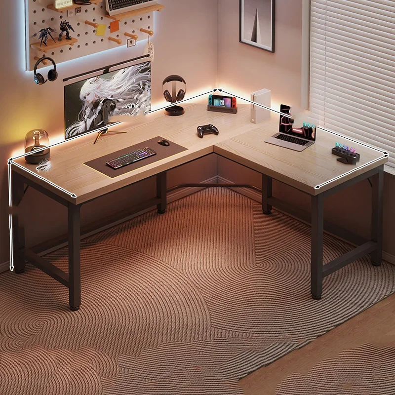 

Wooden Computer Desk L Shaped Space Savers Organizer Multifunctional Table Room Gamer Escritorio Oficina Office Furniture