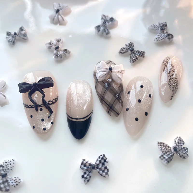 TSZS Mix Color Resin Bow Nail Charms 3D DIY Colorful Cute Kawaii Ribbon Bow Nail Decoration Manicure