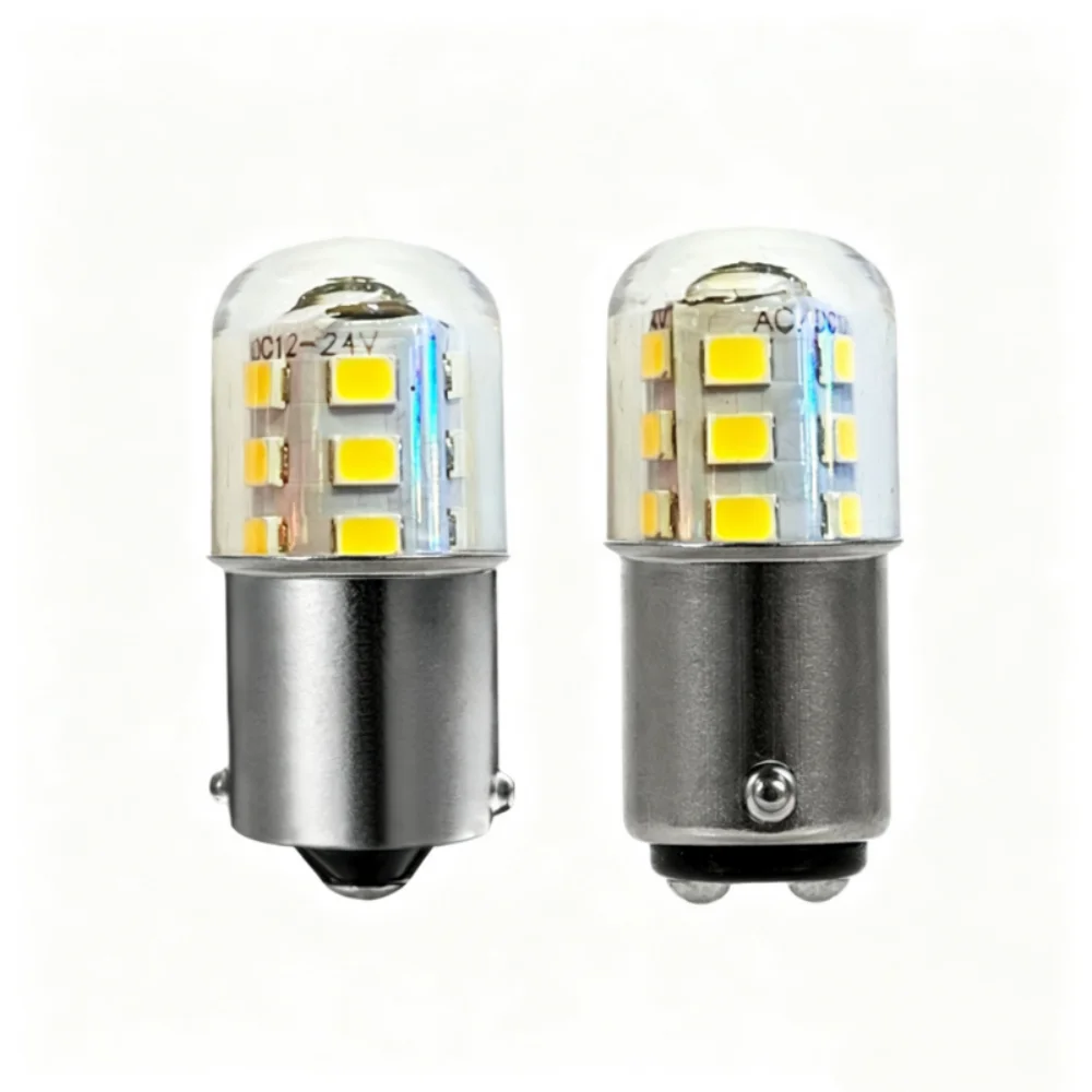 2PCS BA15D BA15S LED Bulbs Light ACDC12-24V 3W Warm Cold White Car Boat Navigation Ship Signal Light Bulb White Car Accessories
