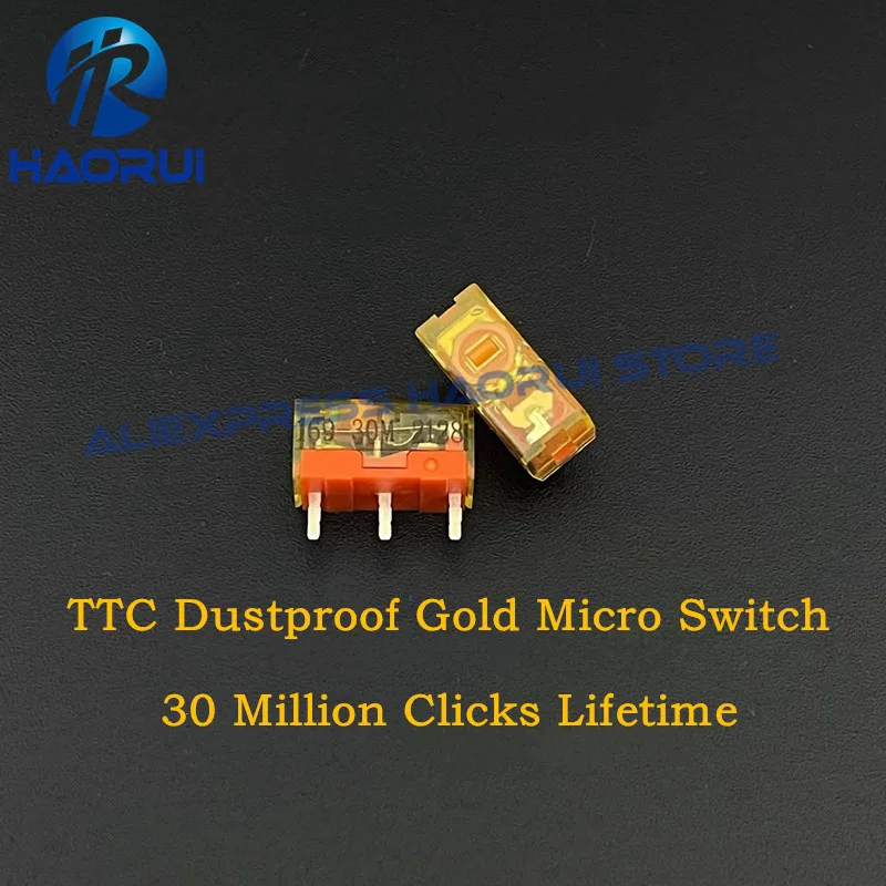 2Pcs TTC Dustproof Gold Switch 30M 60M 80 Million Clicks Lifetime 3pin gold alloy contact Computer mouse button accessorie