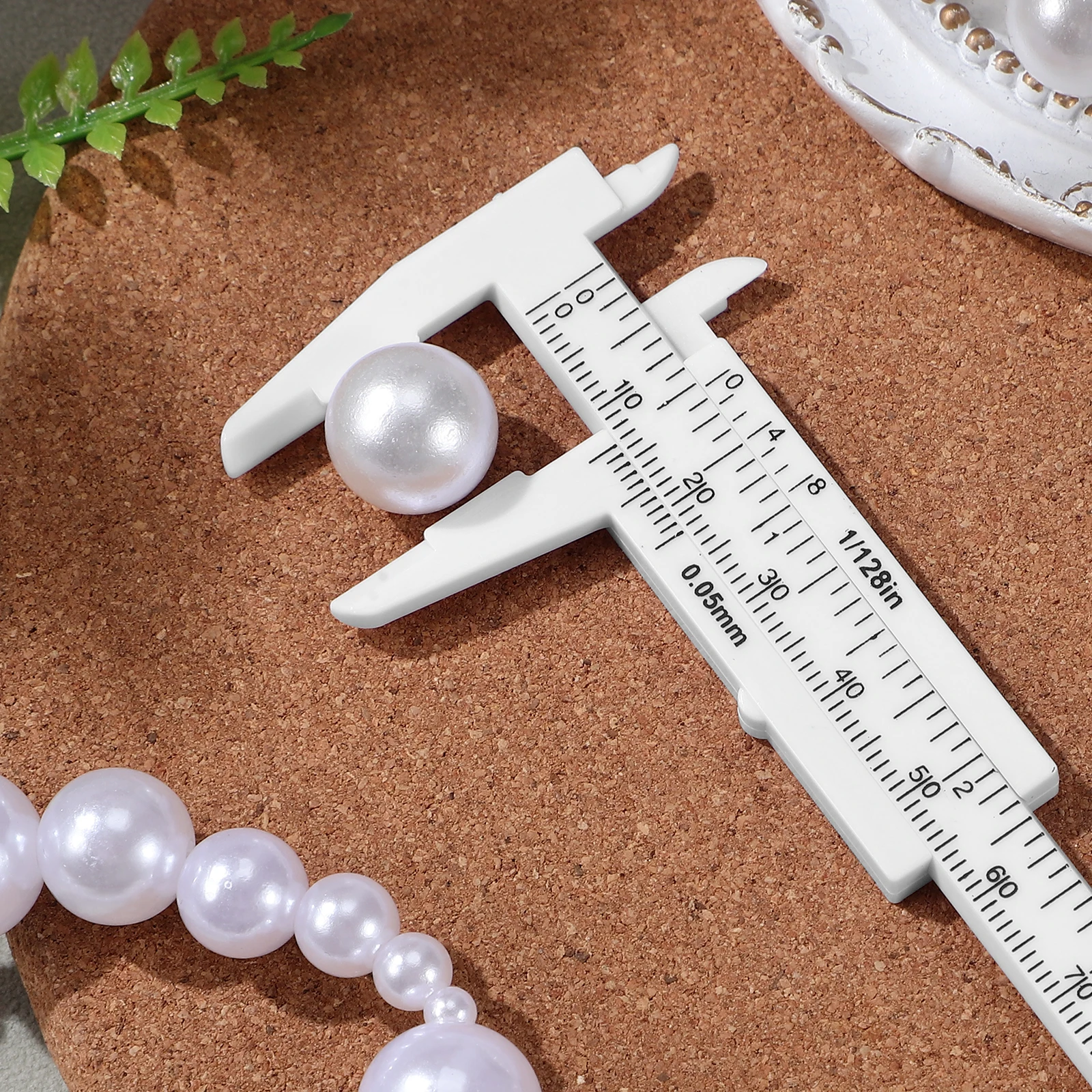 

Mini Vernier Caliper 80mm Bead Measuring Tool for Jewelry Making Gauge Lightweight Plastic Internal External Step Depth