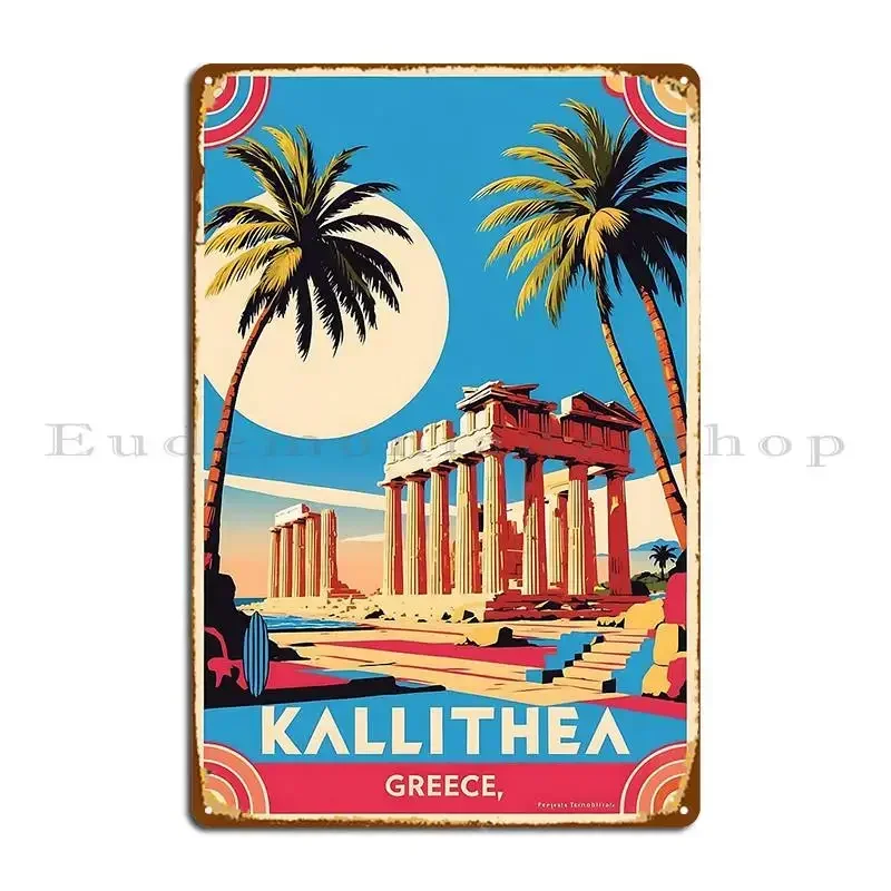Kallithea Greece Vintage Travel Tourism Metal Sign Create Printing Cinema Decoration Plaques Tin Sign Poster