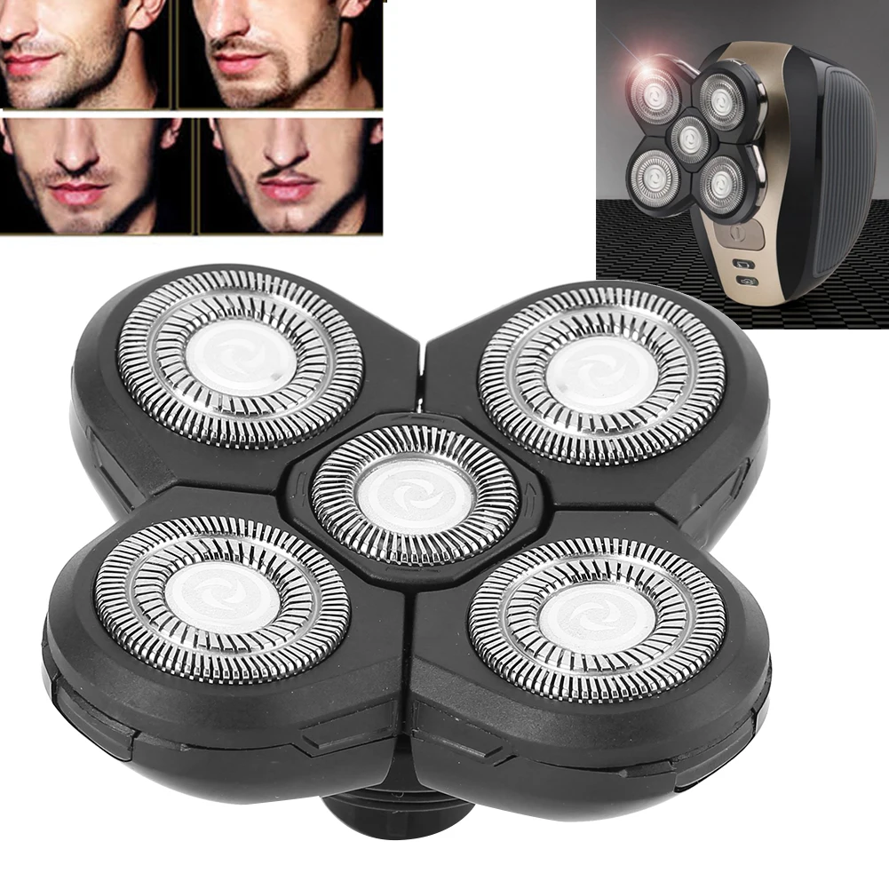 Electric Beard Shaver 5 Blade Rotating Head Waterproof Accessory Replacement Waterproof Shaver Blade Electric Shaver Replacement