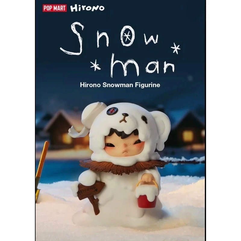 POP MART Hirono Snowman Figurine Overseas Limited Edition Brand New Sealed Collectible Bear Doll Art Toy Desktop Ornament Gift