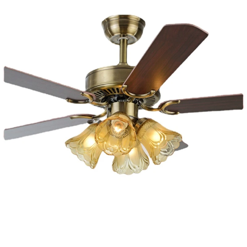 PQF Ceiling Fan Lights Bedroom Electric Fan Lamp Living Room Chandelier Dining Room Electric Fan Lamp