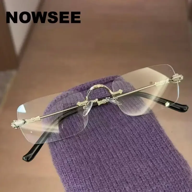

Оправа для очков NOWSEE 2026: Новинка, безободковая, квадратная, из чистого титана, уникальный дизайн, популярная модель для женщин и мужчин, горячая продажа