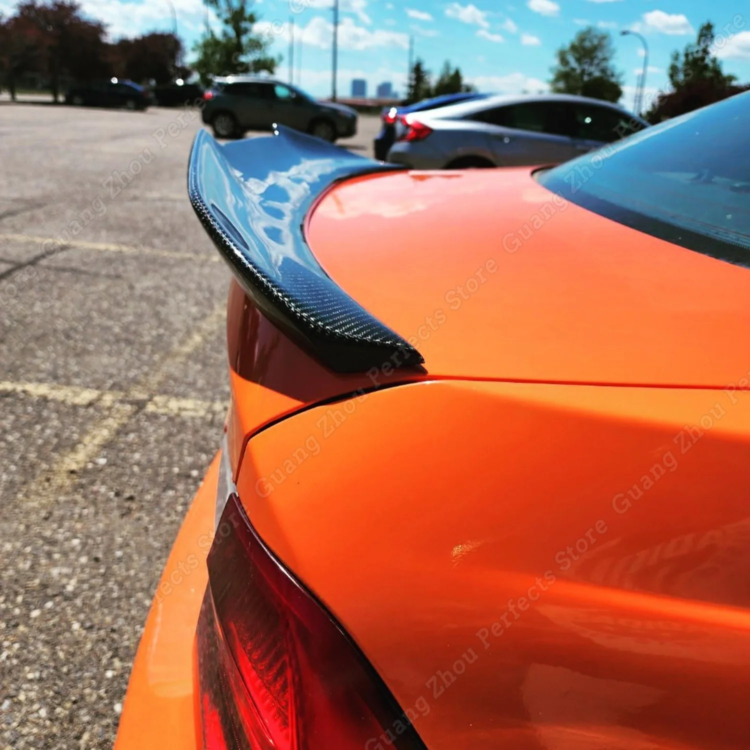 Rear Trunk Lid Car Spoiler Wing For Bmw E90 M3 2008-2012 Sedan & E90 3 Series 2005-2011 Sedan Lip PSM Style V2 Triim Spoiler view 3