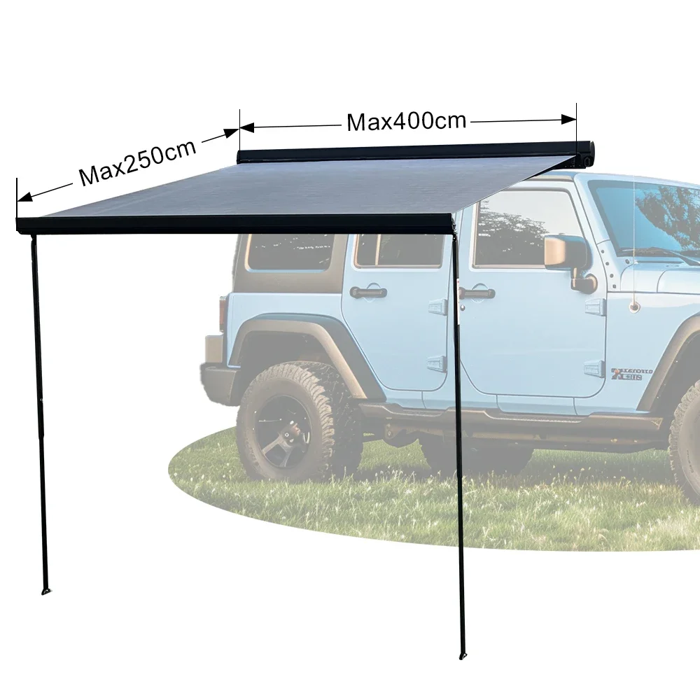 New Design Quick Opening Waterproof Power Hard shell Side Awning Roof Top awning For Camping And Outdoor