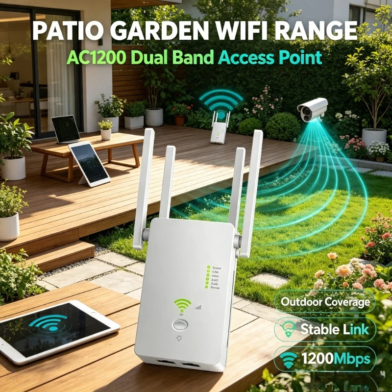 Multi‑functional Wi‑Fi Signal Repeater Equipment, 802.11AC Standard Optimizing Internet Coverage for Basement Walkway