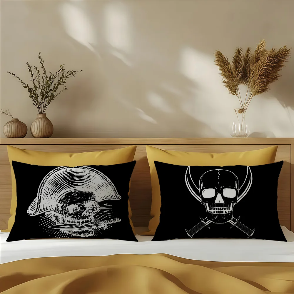 Funny Double Broken Skull With Knife cushion cover Sofa living Room Office Rectangle Pillow Home Coffee Shop Bedding Hit product