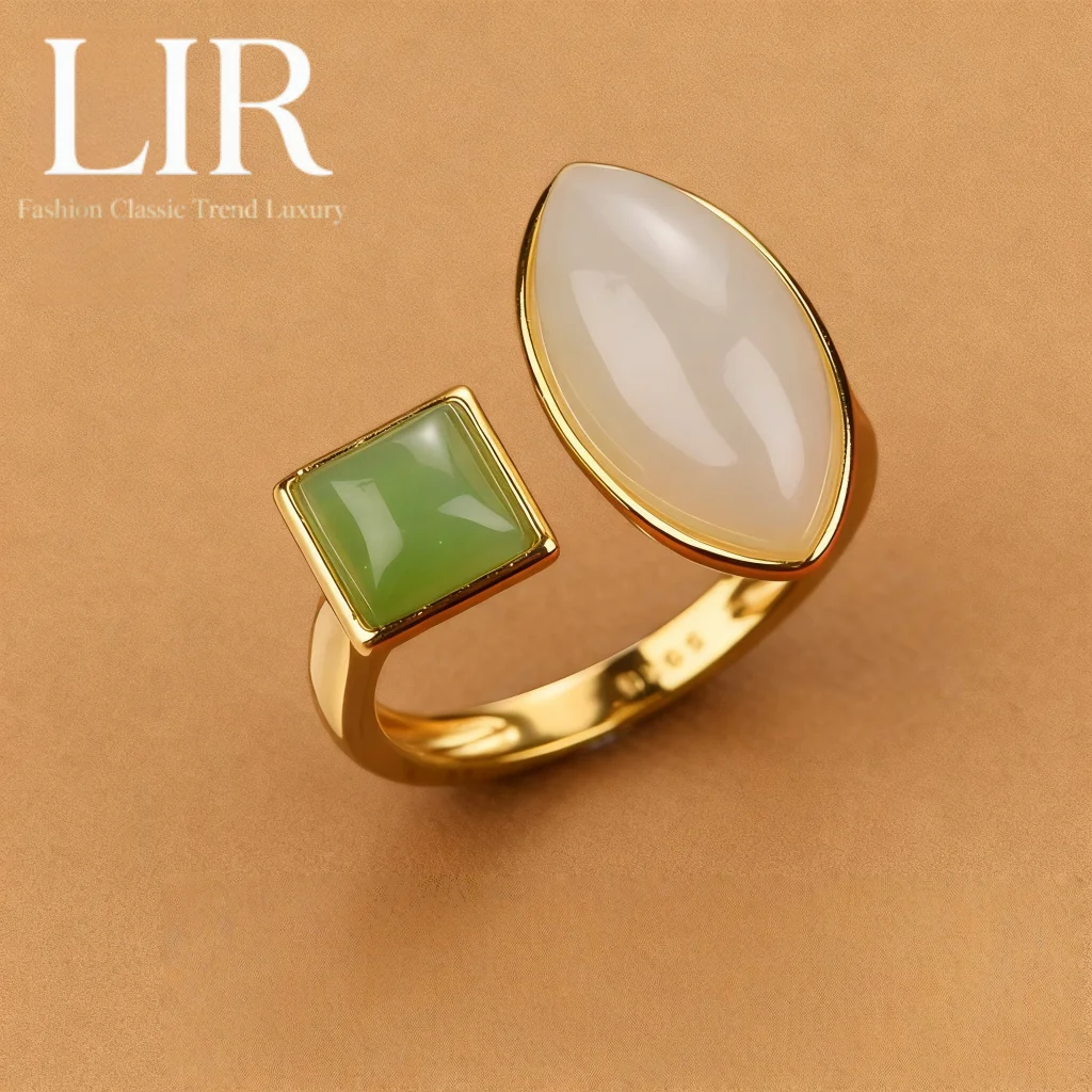 

Серебряное кольцо LIR S925: открытый дизайн из натурального нефрита Хэтянь «Молодежный цветение» | Карьера Удача + Jewelry Cert