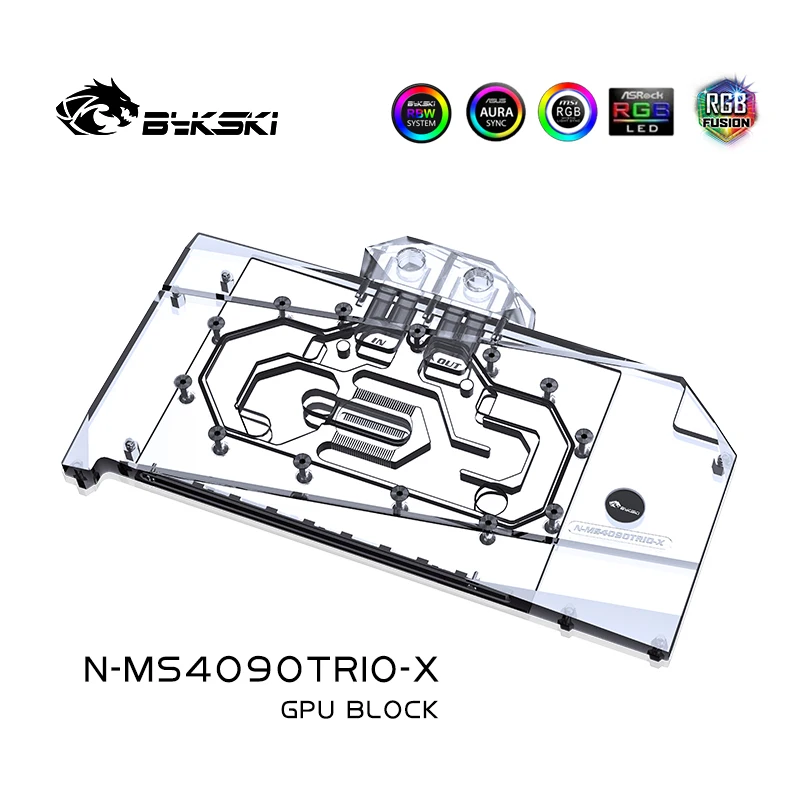 Bykski GPU Waterblock Cooler สําหรับ MSI RTX 4090 Suprim X/RTX4090 GAMING X TRIO 24G การ์ด Watercooler หม้อน้ําทองแดง