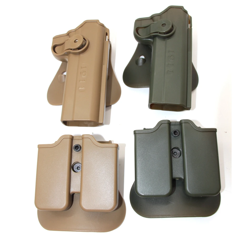 Tactical Pistol Holster Mag Pouch for Colt 1911 Adjustable Paddle Belt Gun Holster Magazine Holder Hunting Accessories