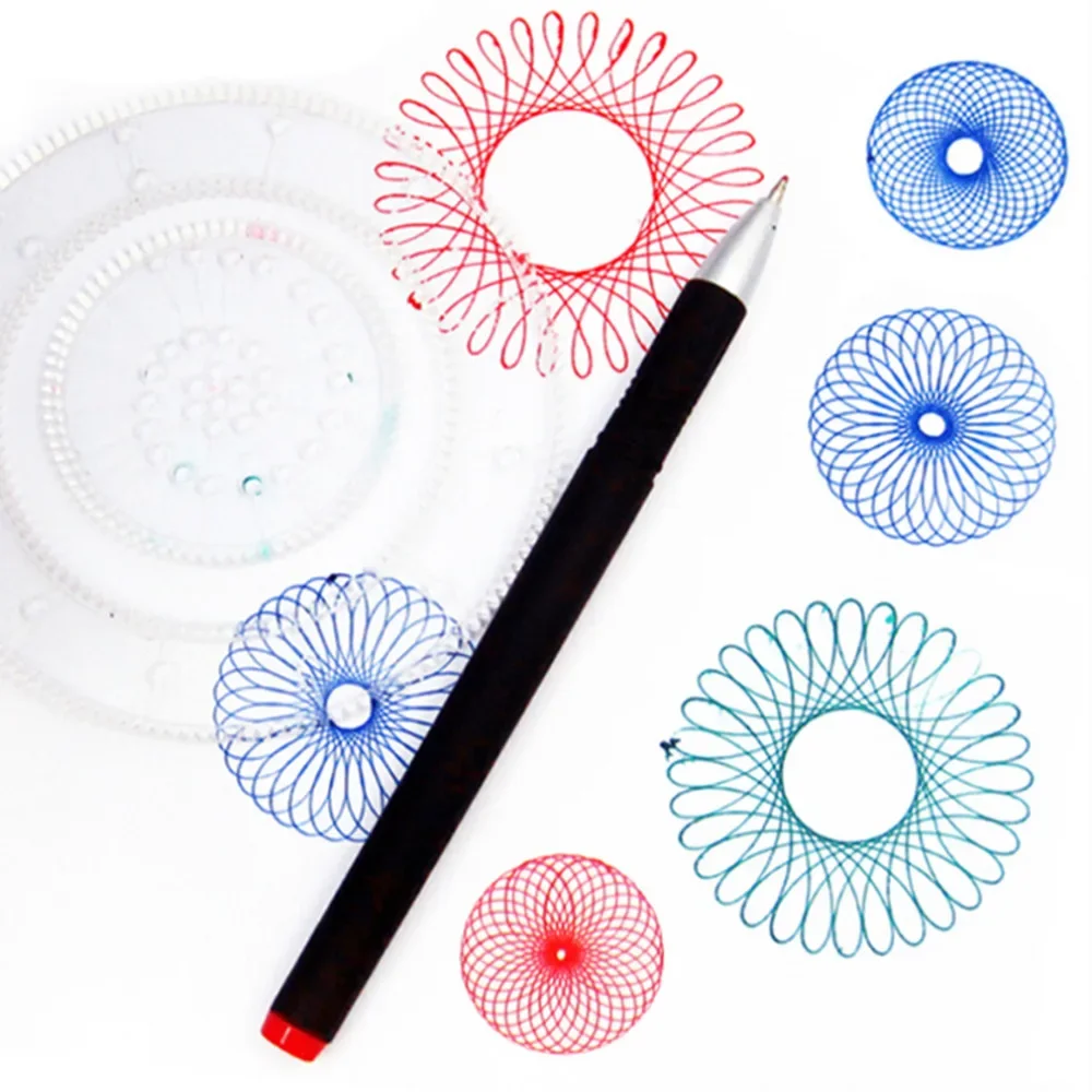 2024 New Spirograph Deluxe Set Design Tin Set Draw Spiral Designs Interlocking Gears & Wheels,draw Educational Toys