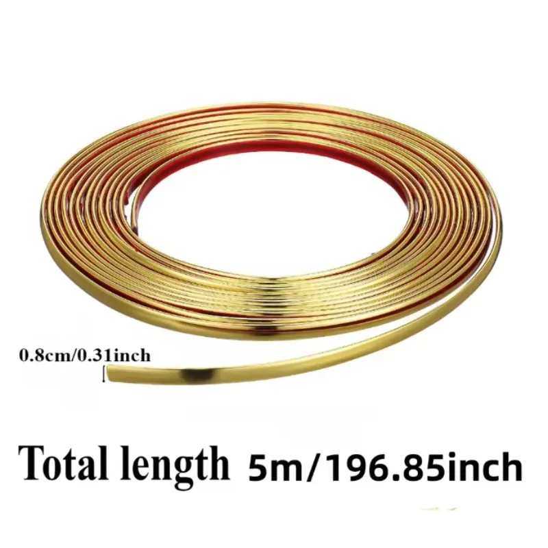 5m/196.85in Self Adhesive Single Layer Trim Strip, Bendable Waterproof Seam Tape, Peel and Stick Gap Cover for Kitchen, Bathroom