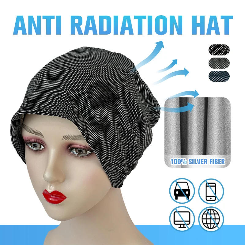 Full Silver Fiber Anti Radiation Hat Wifi 5G EMF Protection Hat Anti-electromagnetic Radiation Hat Far Infrared Anion Hat