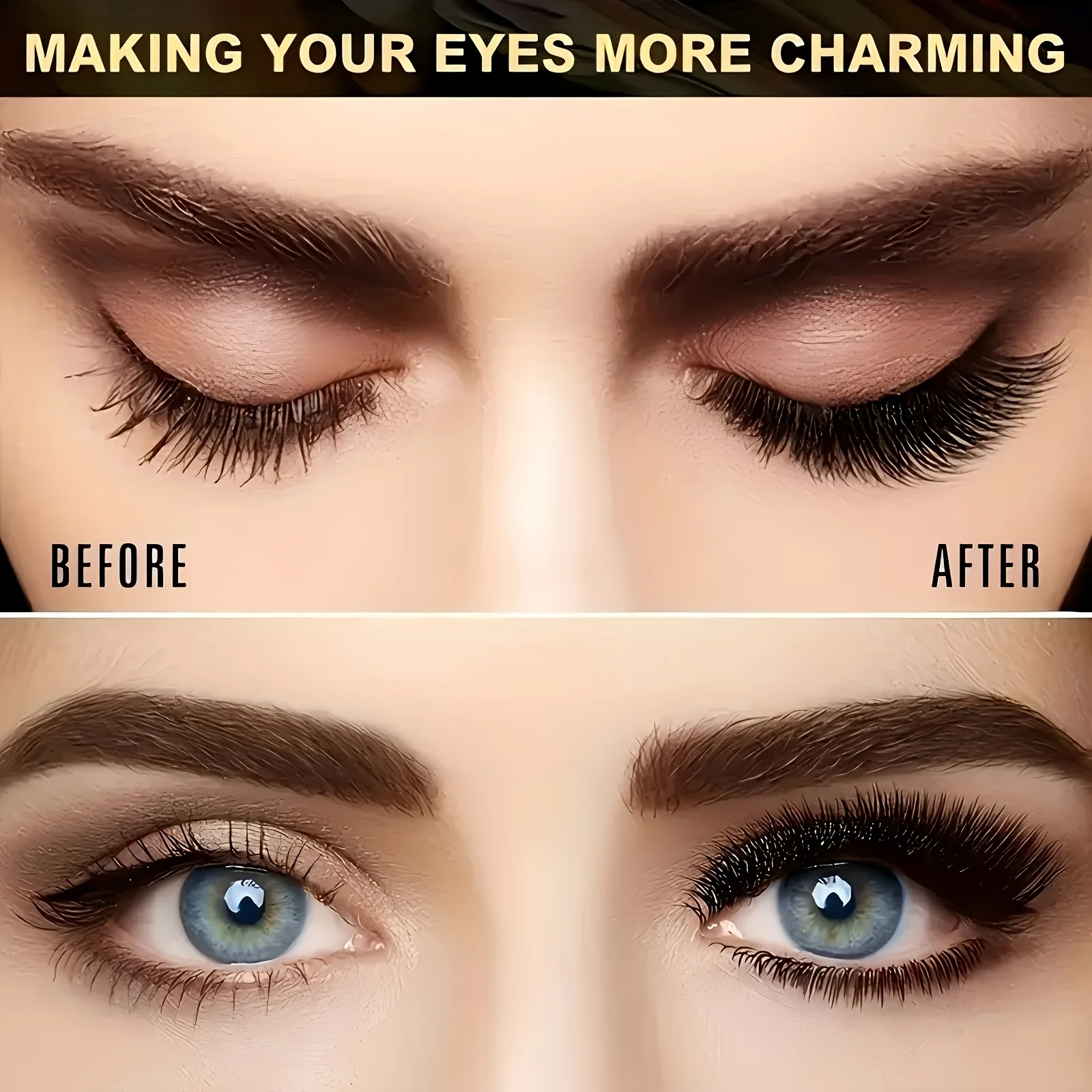 Set di ciglia finte spesse magnetiche da 4 pezzi, set portatile per piegaciglia senza adesivo, accessori per la bellezza e la cura personale