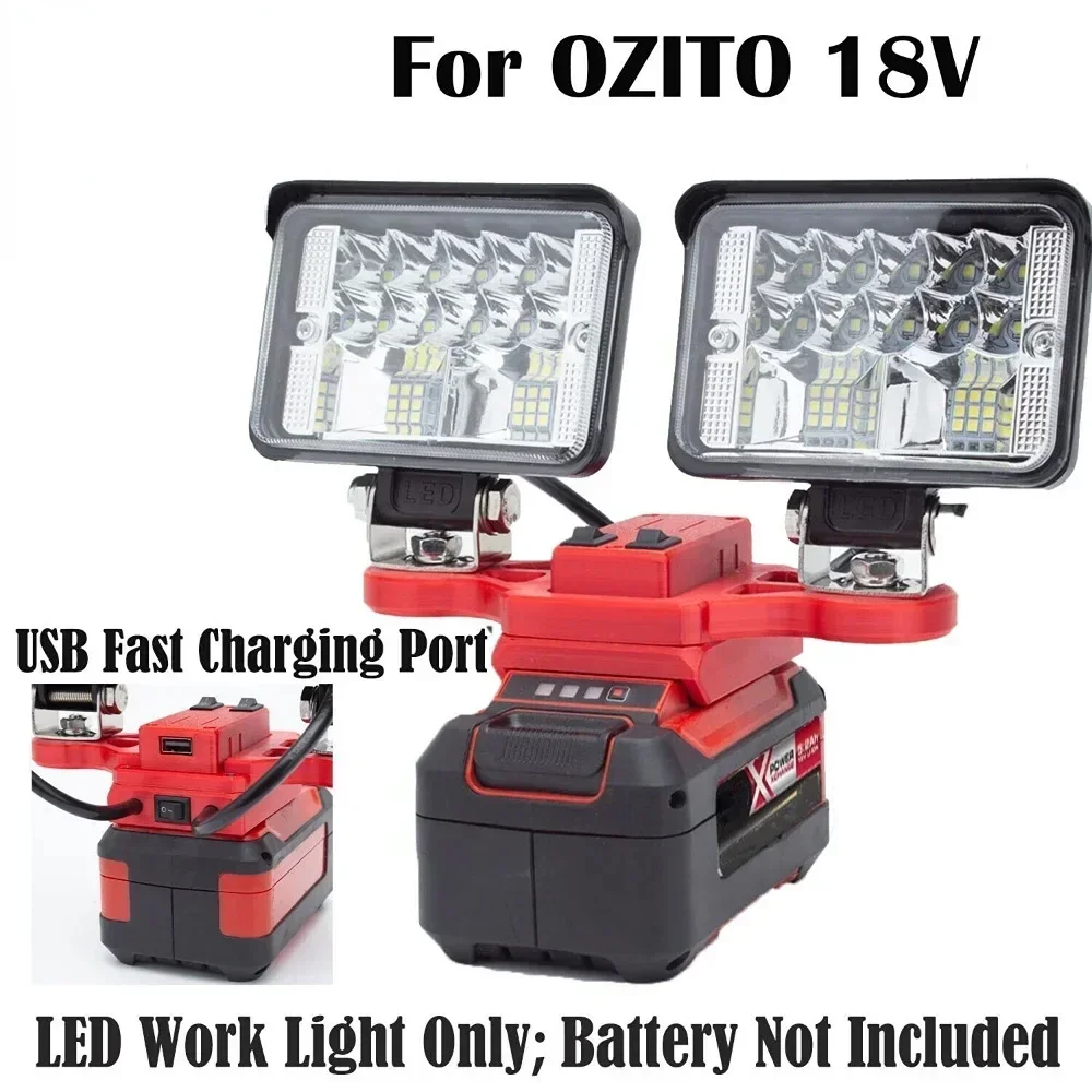 luz de trabalho led para ozito power x change 18v com bateria de litio lampada portatil ao ar livre sem fio bateria nao incluida 01