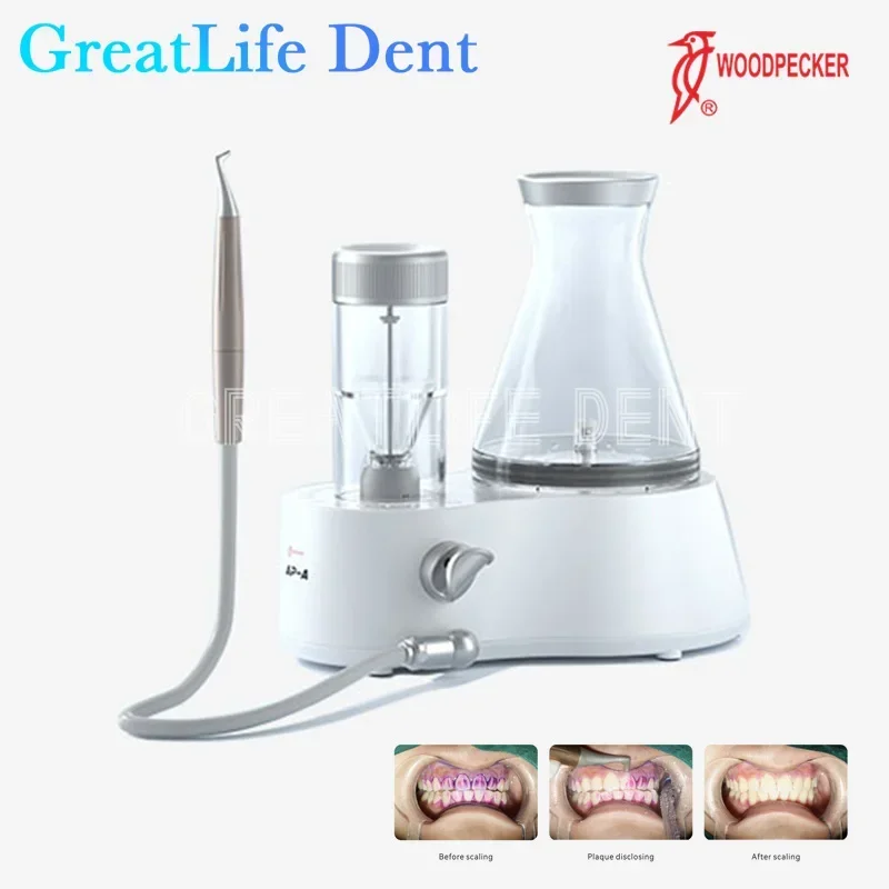 

GreatLife Dent Dental Scaler Woodpecker AP-A 2 in 1 Supragingival Sandblasting Machine Scaler Dental Air Polisher Scaler
