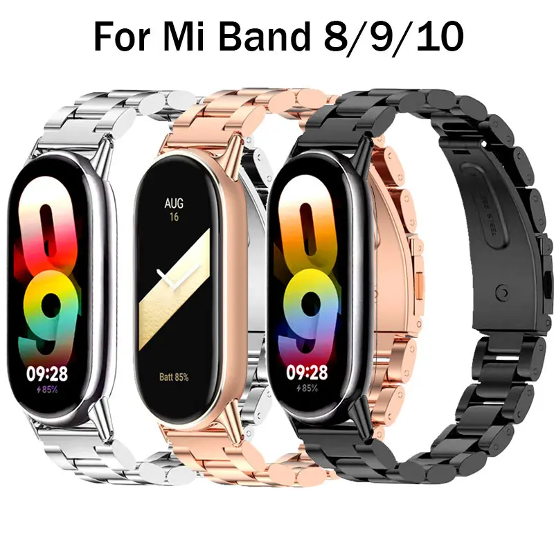 

Metal Strap For Xiaomi Watch Mi Band 10 Slim Bracelet Stainless Steel Correa For Mi Band 9 8 Smartwatch Accessories Women Bands