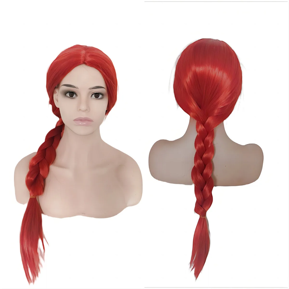 Cosplay red twisted big braid Halloween synthetic chemical fiber wig headgear fashion wig accessories