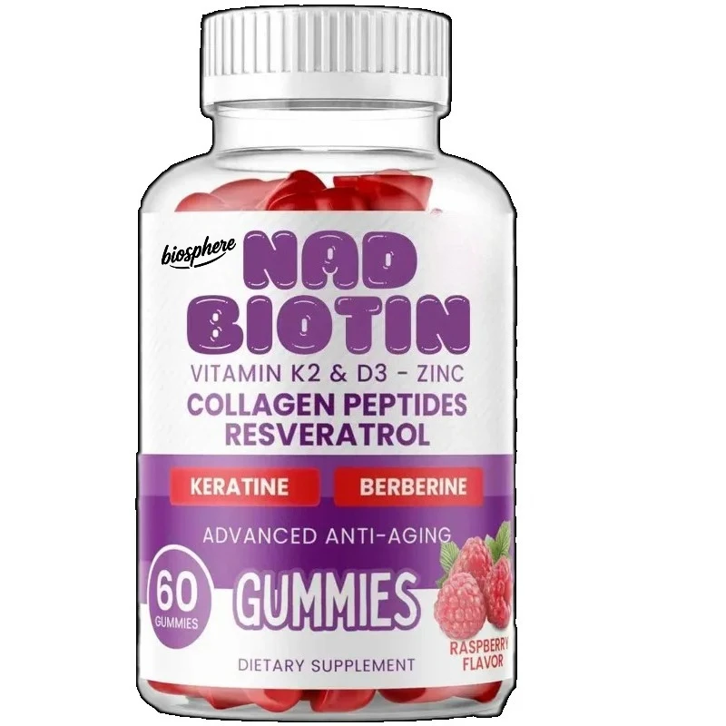 

NAD+biotin gummies collagen peptides, resveratrol, keratin, berberine, vitamin zinc - hair, skin, and nail health support