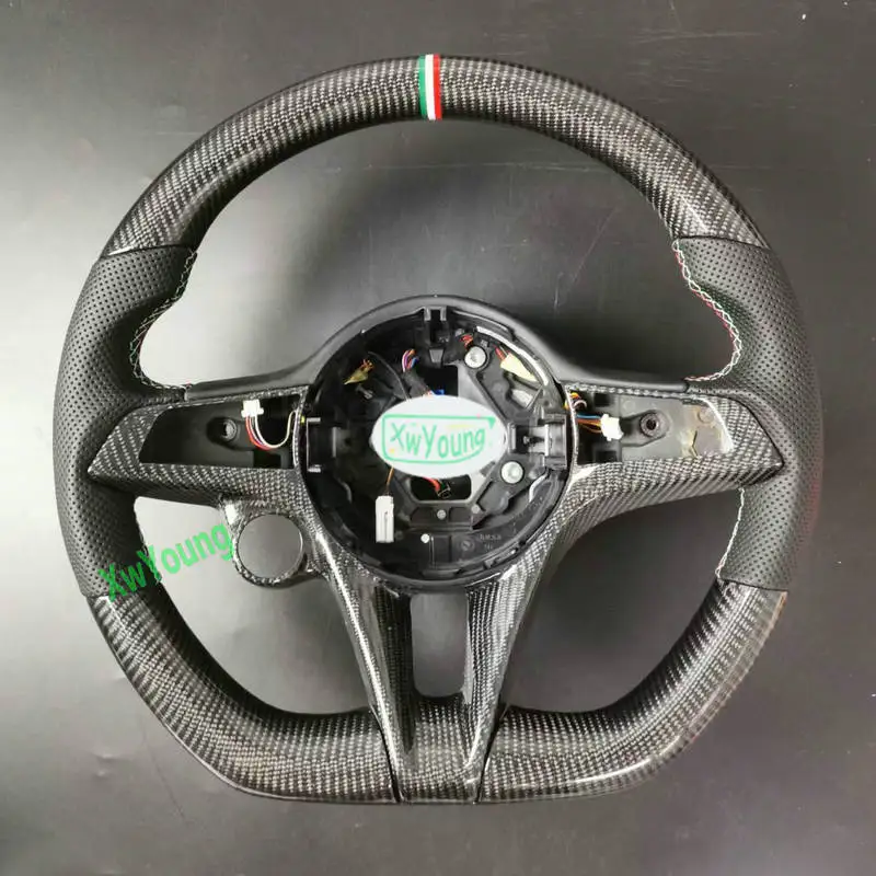 100% Real Carbon Fiber Steering Wheel For Alfa Romeo Giulia