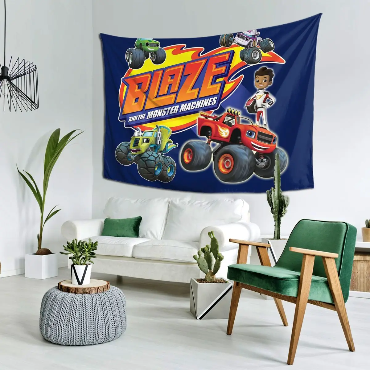 

Гобелен Blaze And The Monster Machines Crew, настенный эстетический домашний декор, гобелены для комнаты в общежитии