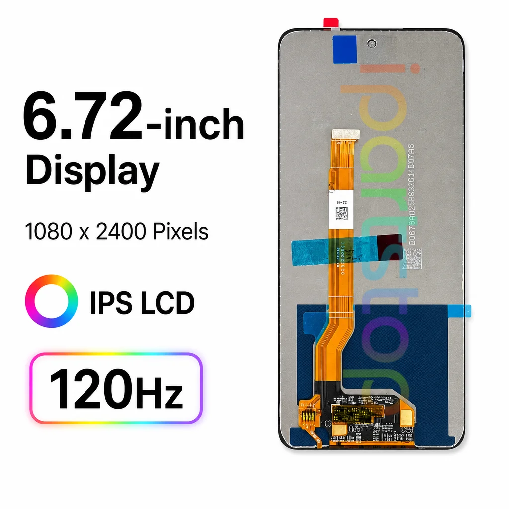 iParts For OPPO A98 5G LCD Screen Display With Frame For CPH2529 Touch Digitizer Sensor Assembly Phone Repair Parts Tested