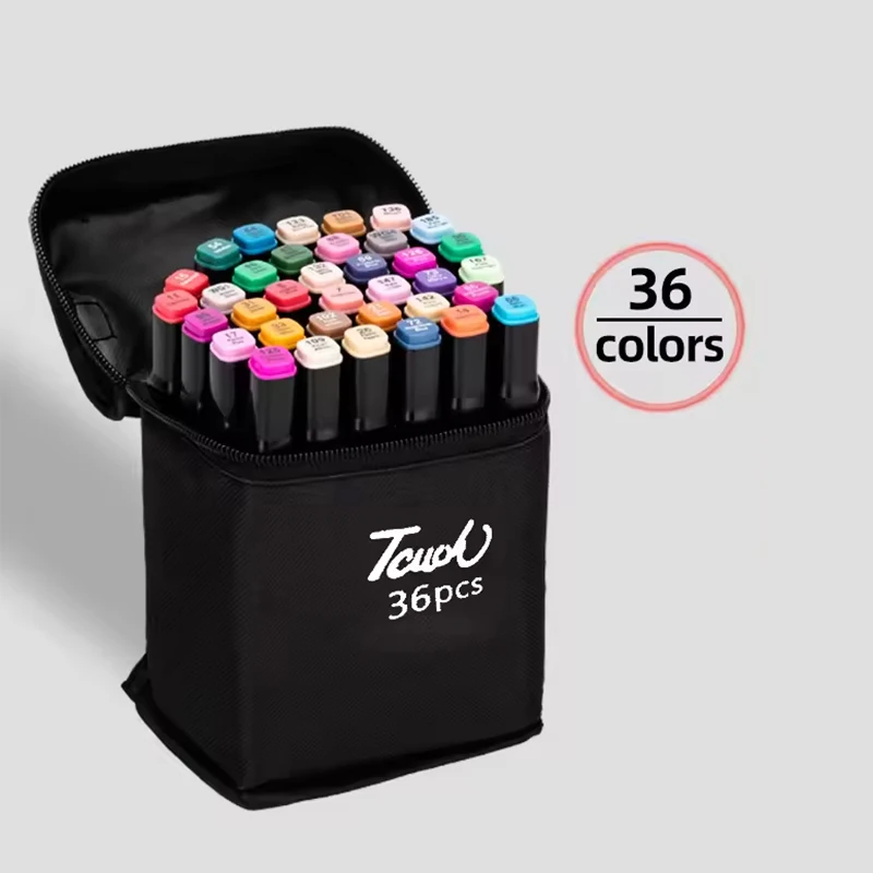 

36 Colors Double-Headed Art Marker Pen Set for Drawing And Sketching Oily Tip Based Markers for Graffiti Manga School Art Pens