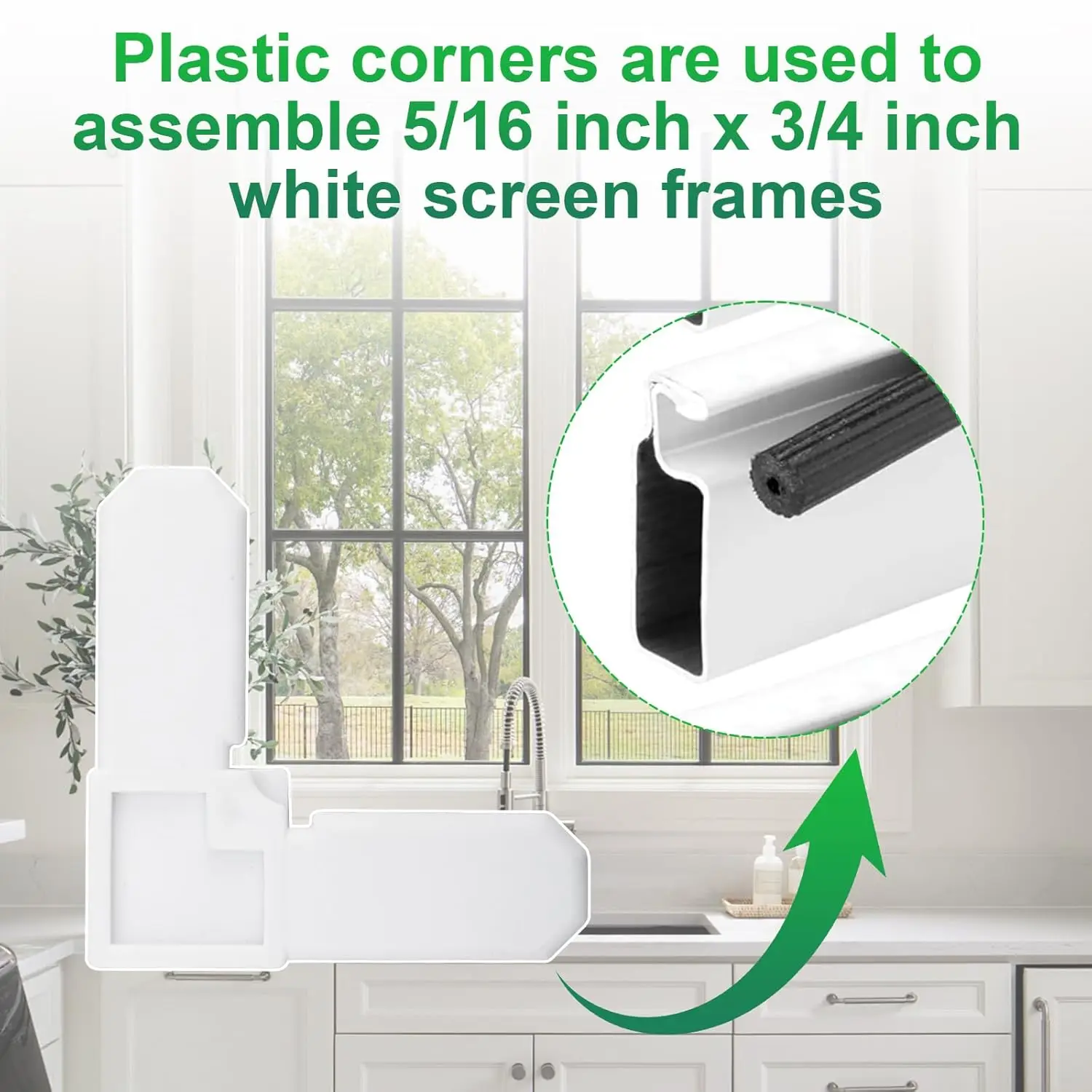 Universal Screen Frame Corner Connectors Replacement Inserts for Sliding Windows Casement Windows Screen Doors & Storm Doors DIY