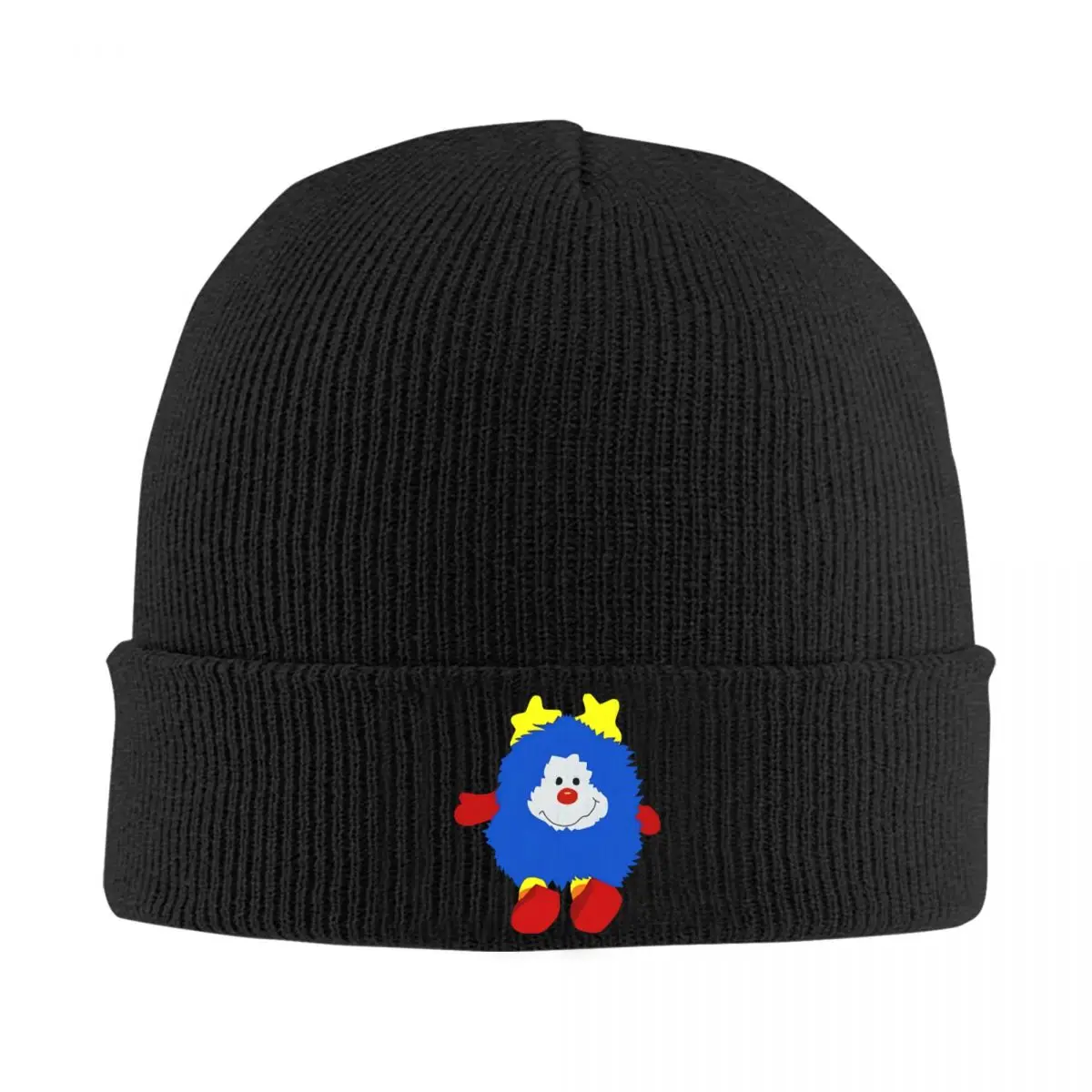 Cartoon Bonnet Hats Blue Sprite Beanie Hats Graphic Knit Hat Autumn Winter Cool Men Women Hippie Warm Soft Cap