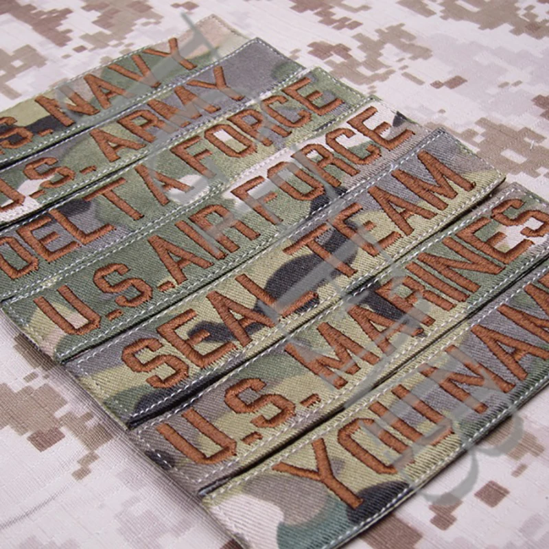 Multicam Custom Name Tapes, Chest Services, Morale Tactical Military Embroidery Patch Badges