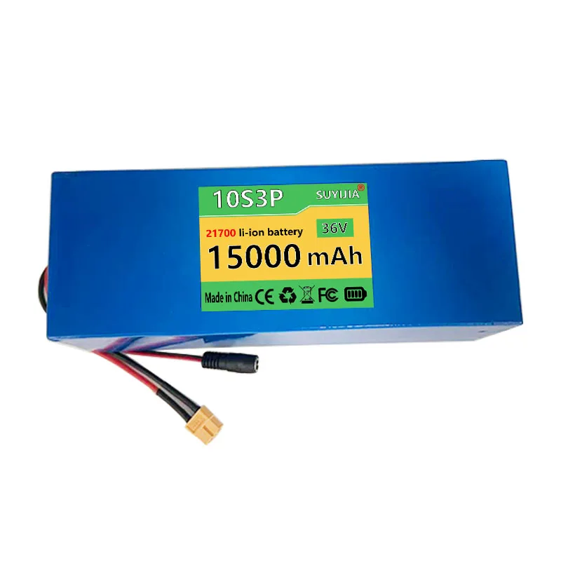 New 21700 10S3P Lithium-ion Battery 36V 15Ah 1000W Electric Tool Battery Outdoor Backup Battery with 30A BMS