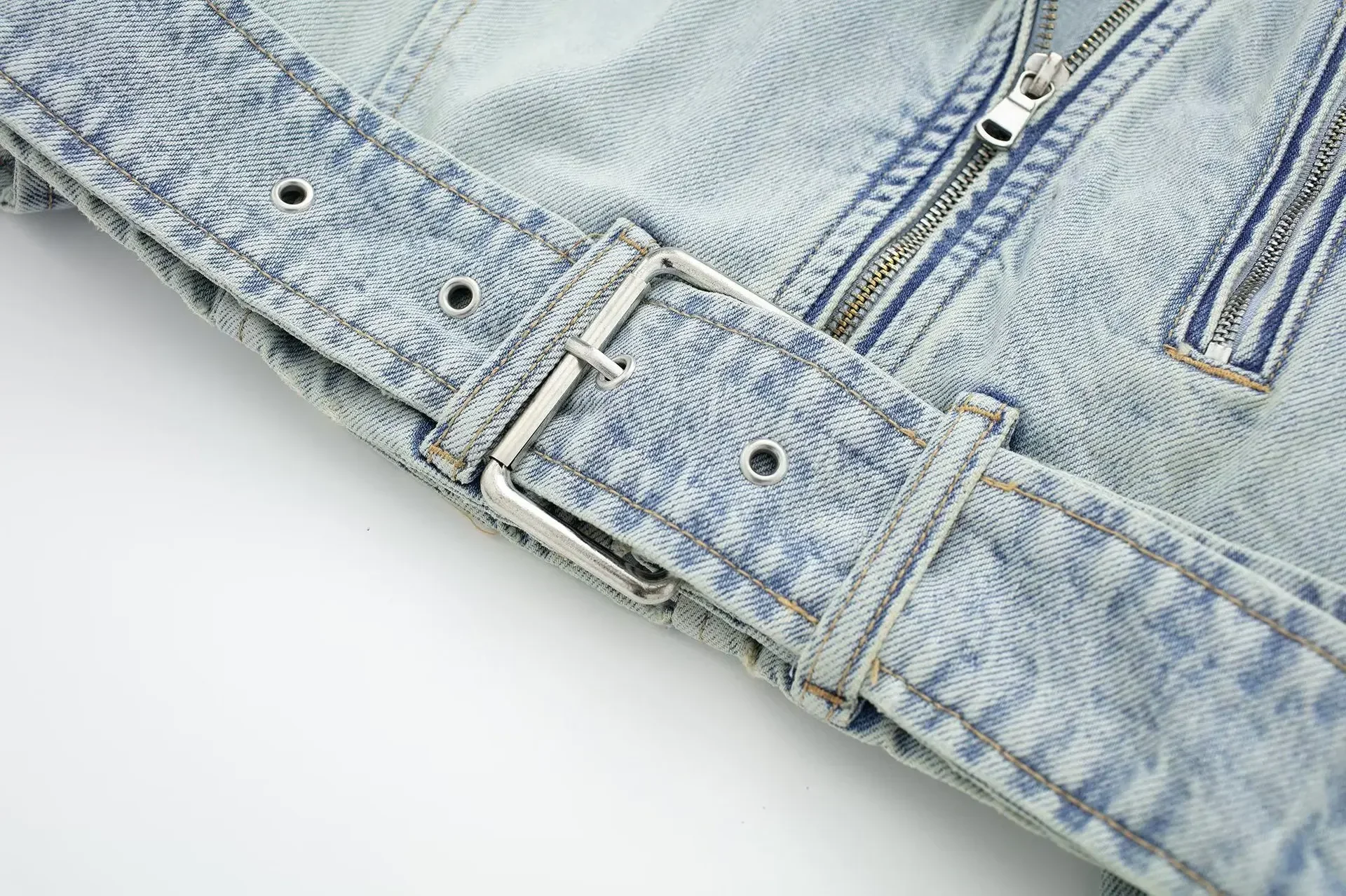 Lichtblauwe Jeans Vrouwen Cool Meisje Kleding Vrouwelijke Rits Dagelijks Casual Lente Werkkleding Jas Hot Girl Denim Jas