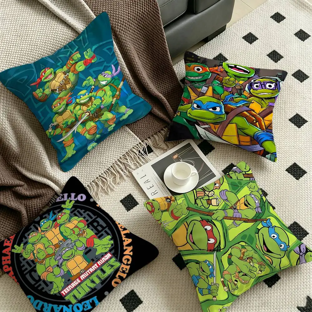 N-Ninja Turtles Personalized Pillow Cover Kids Bedroom Wild Party Decor Pillowcase Kid Birthday Shower Gift