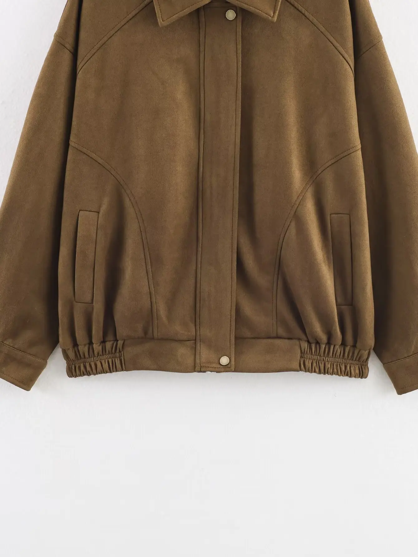 

Versatile Women's Casual H2563 Zipper Collar Jacket Outerwear European Style Long Sleeve Regular Length for Ladies