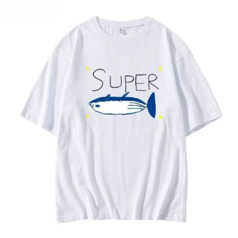 New Kpop Bulletproof JIN Jin Shuozhen Same Duck Fish Print Inner Bottoming Shirt Summer Women's Short-sleeved T-shirt