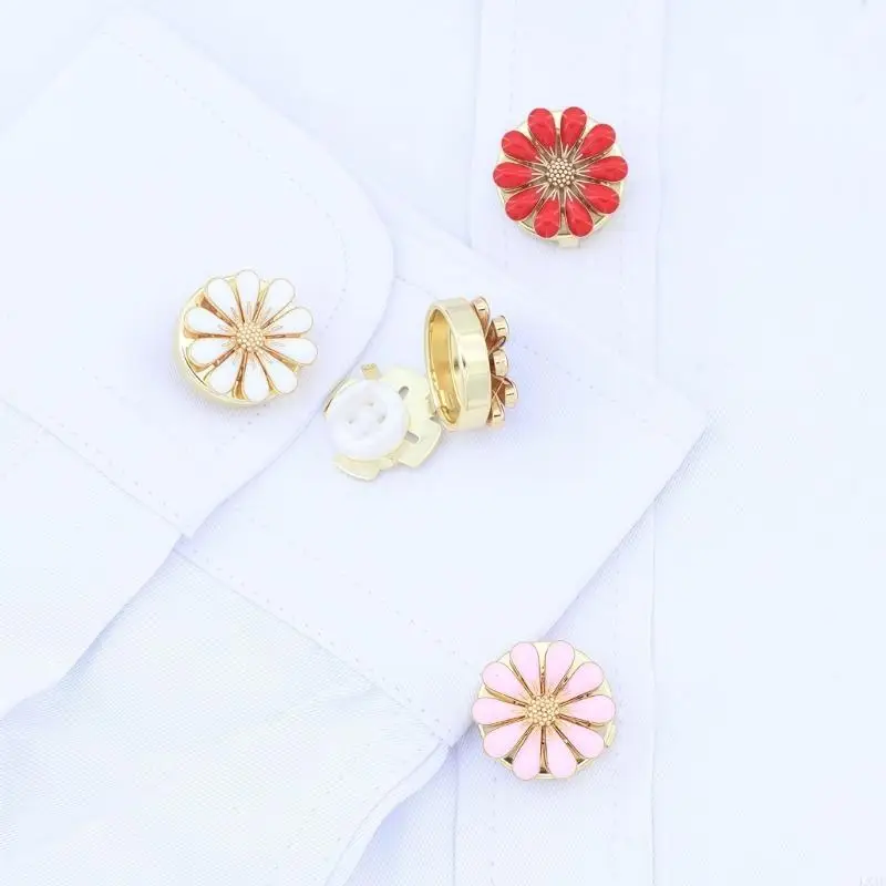  Classical Floral Cufflinks With Quick Release Clasp For Easy Shirt Wearing