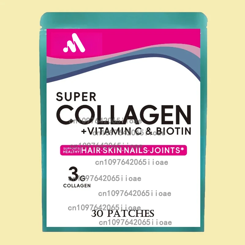 

Collagen Types Transdermal Patches with Resveratrol, Biotin Vitamin C for Skin,Hair,Joint Support 30 Patches