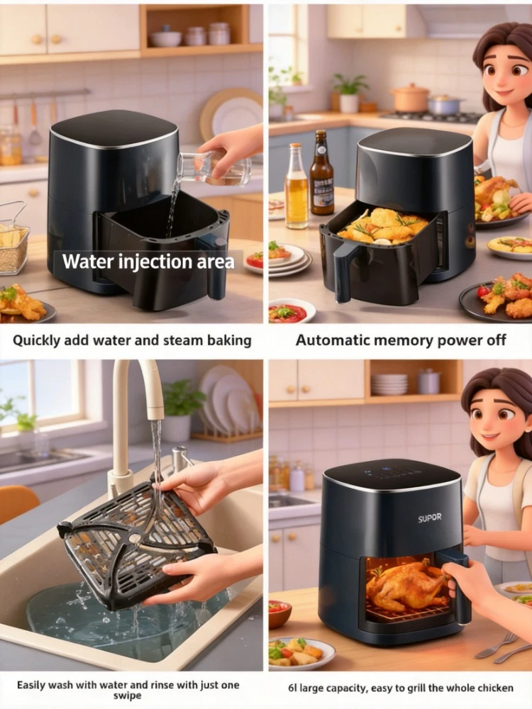 Kitchen Appliances You Need - Визуальная аэрофритюрница для дома, большая емкость,