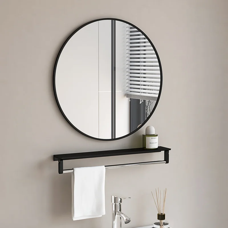 Home bathroom mirror without punching holes wall-mounted simple mirror