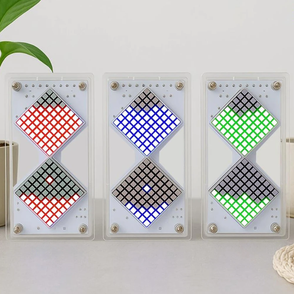 DIY LED Dot Matrix Electronic Kit Electronic Soldering Practice Component DC5V Hourglass Gravity-Sensing Timer