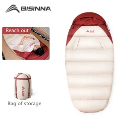 BISINNA XL Sleeping Bag Lightweight, Warm and Cold Weather 3-4 Seasons Adult Reachable and Wearable Sleeping Bag Waterproof