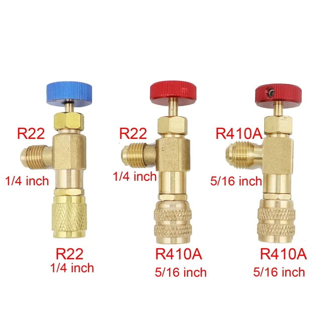 Płynny zawór bezpieczeństwa R410A R22 Klimatyzacja Czynnik chłodniczy 1/4 "Adapter bezpieczeństwa Naprawa klimatyzacji i płyn fluorowy