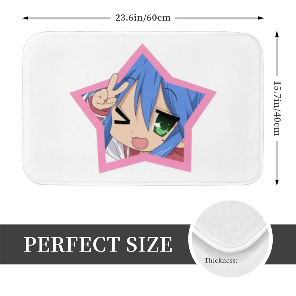 Lucky Star Anime Konata Izumi Doormat Kitchen Entrance Home Floor Mat Non-slip Carpet Rug for Bathroom Footpad Mats