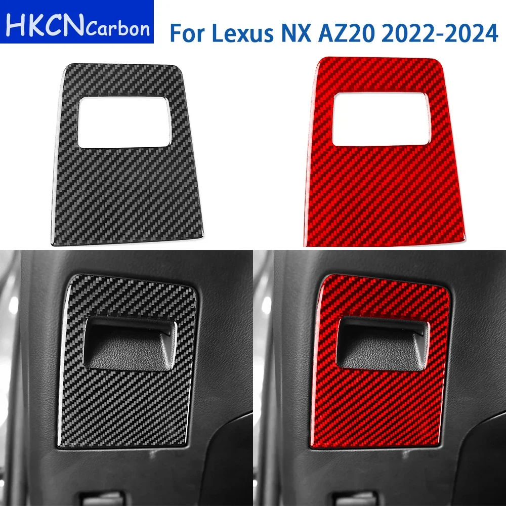 

For Lexus NX AZ20 2022-2024 Accessories Real Soft Carbon Fiber Car Interior Driver's Storage Box Panel Cover Trim Sticker